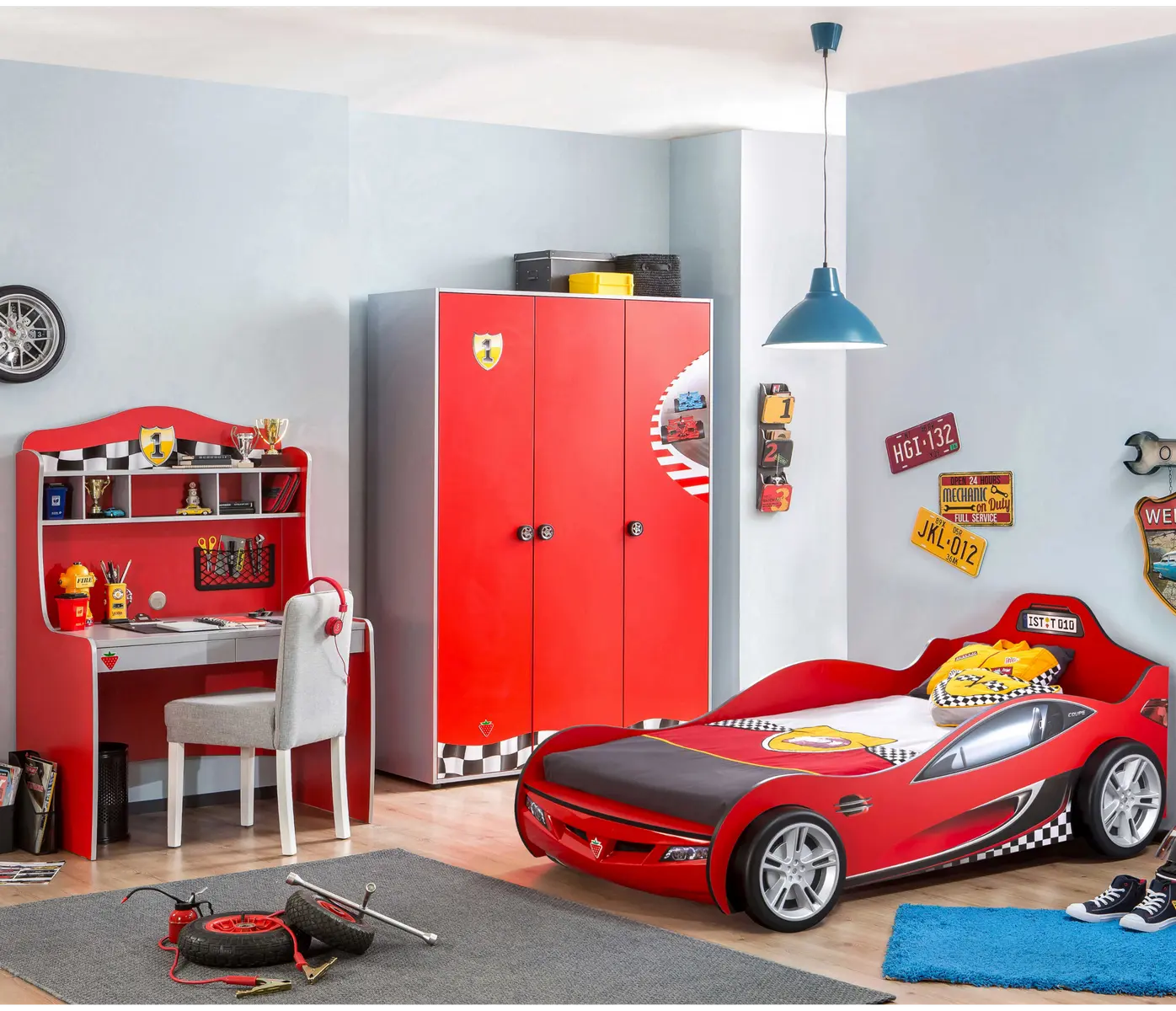  Cilek RACECUP Autobett-Kinderzimmer (rot), 3-tlg.