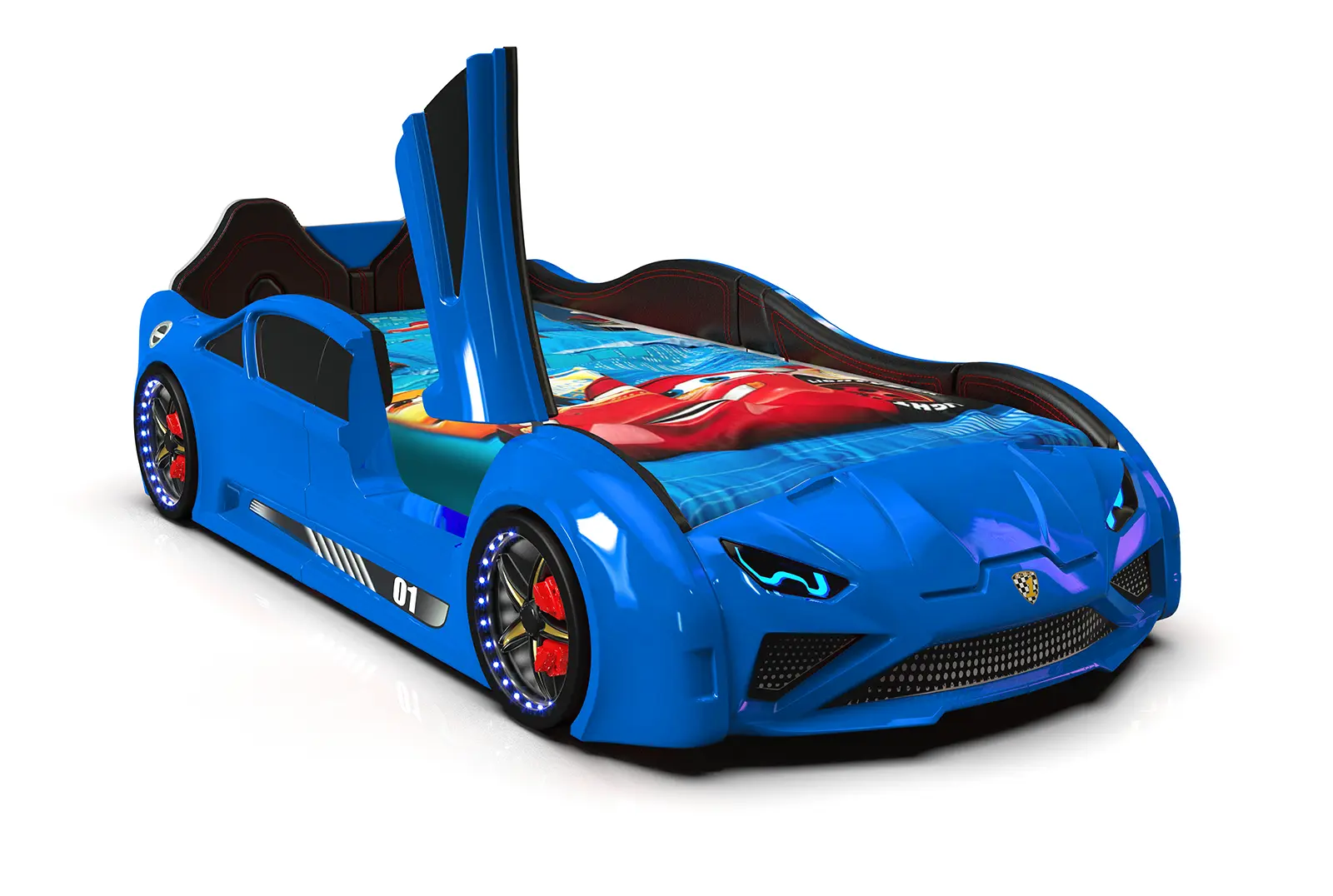 Autobett Lambo New Model BLUE mit Flügeltüren