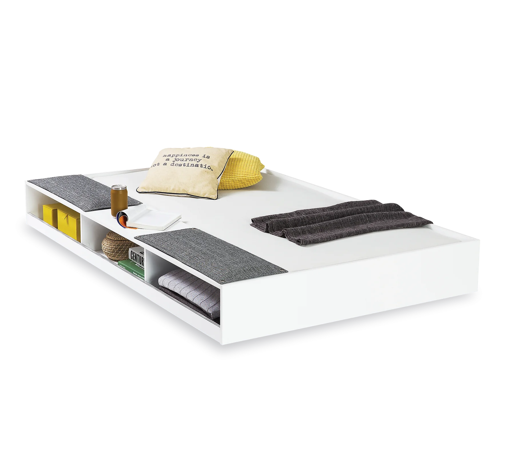 Cilek WHITE Ausziehbett mit Unterkommode (90x190 cm)