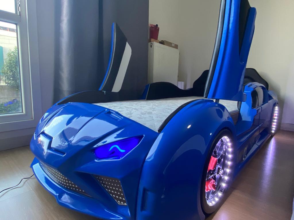 Autobett Lambo New Model BLUE mit Flügeltüren